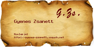 Gyenes Zsanett névjegykártya